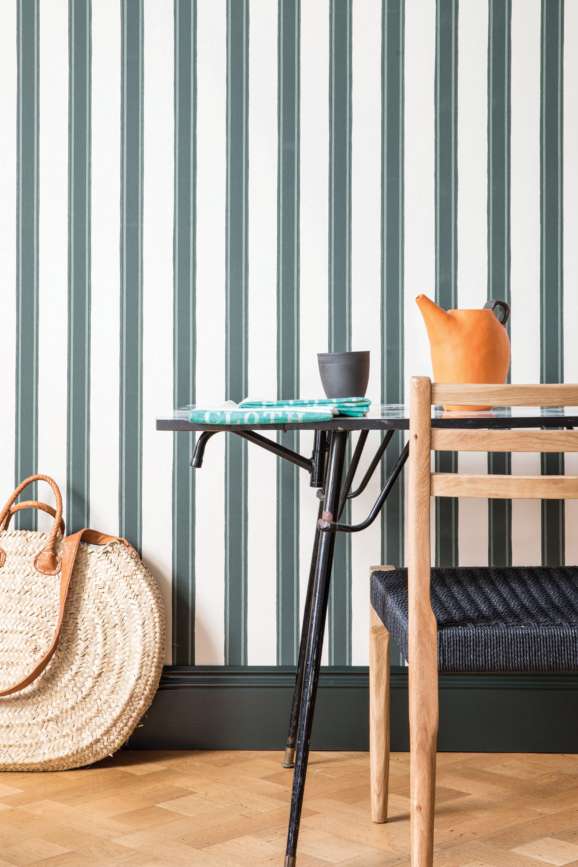 Block Print Stripe in a room setting