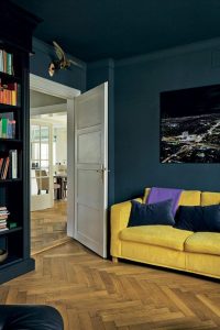 Black Blue room setting